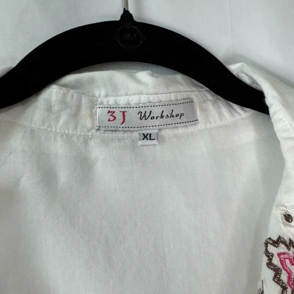 Johnny Was 3J Workshop Embroidered Women’s Shirt - Size XL - 100% Cotton - NWOT - Picture 4 of 11
